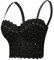 Woboren Damen Korsett Bustier BH Dessous Tank Top Trägertop Crop Top Corsage Clubwear Shirt Unterhemd top (Schwarz, L)