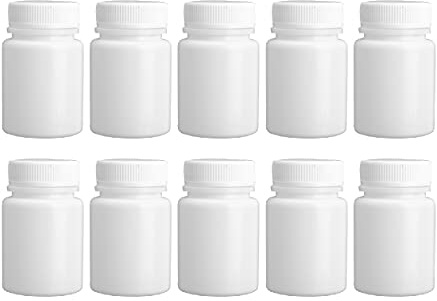 Freebily 10 Pcs Leere Plastik Medizin Flasche Tablettendosen mit Schraubverschluß Abfüllung für Medizin Kapsel Pille Veranstalter Flasche 20ml /30ml /50ml /80ml