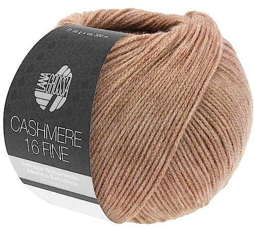 LANA GROSSA Cashmere 16 Fine | Aus Kaschmir- und Merinowolle | Handstrickgarn aus 80% Schurwolle (Merino extrafine), 10% Kaschmir & Polyamid | 50g Wolle zum Stricken & Häkeln | 320m Garn FB 45