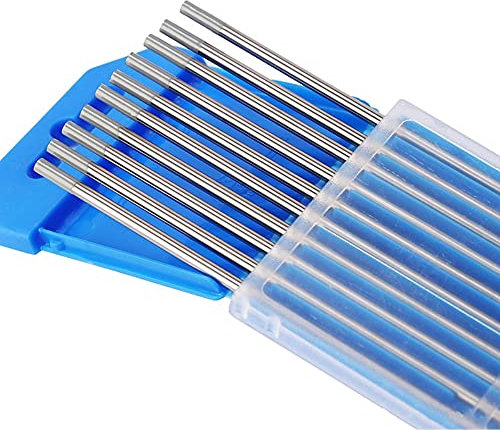 Lot de 10 aiguilles de soudure à l'arc Argon en tungstène pour soudure en fer et acier au carbone WC20 Tiges de soudure à l'arc Argon (1 mm)
