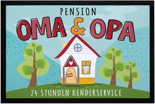 SpecialMe® Fußmatte Geschenk Pension Oma und Opa Großeltern Geschenkidee Weihnachten rutschfest & waschbar Rot 60x40cm