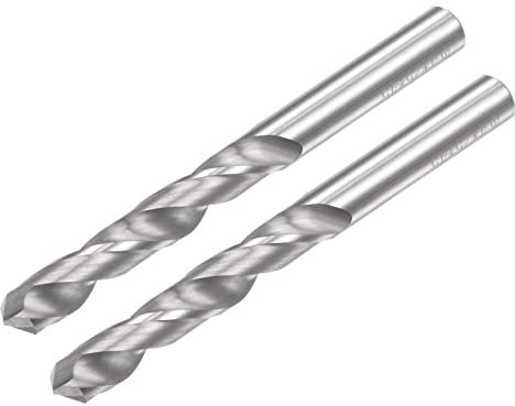 sourcing map Solid Carbide Drill Bits, 4mm C2/K20 Tungsten Carbide Jobber Drill Bits Straight Shank Drilling Tool for Stainless Steel Aluminum Iron Metal Plastic 2pcs