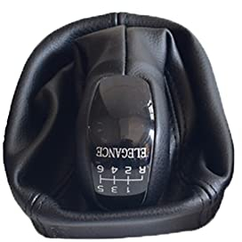 Pomo de palanca de cambios manual de 6 velocidades con fuelle de cuero para Mercedes-Benz Clase C W203 S203 (Elegance)