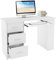 ML-Design Schreibtisch mit 3 Schubladen, 3 Regale und Tastaturauszug, 110x49x75 cm, Weiß, Stauraum, 3 Ablageflächen Arbeitstisch Bürotisch Büromöbel Computertisch Laptoptisch PC Tisch, für Heim/Büro
