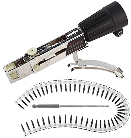 Joyzan Screw Drill Chain Adapter with 50 Pcs Chain Nails Adjustable Electric Drill Accessory Hardware Woodworking Tool Automatic Chain Nail Gun Kit for Nail Gun Electric Drill