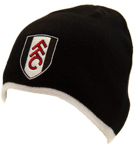 Prime Life Fulham Beanie Roll Down Hat - Football Gift Black, M