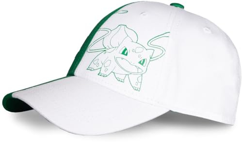 Pokémon Bisasam Unisex Cap grün/weiß 100% Baumwolle Anime, Fan-Merch, Filme, Gaming, TV-Serien