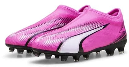 PUMA Ultra Match LL FG/AG JR, Soccer Shoe, Poison Pink White Black, 37 EU