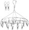Qualsen Tenderetes de Ropa Tendedero Calcetines con 20 Clips Gancho Giratorio de Acero Inoxidable Colgador Ropa Interior, Plantillas de Zapatos, Ropa de bebé, Guantes (Circular)