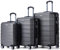 VERTICAL STUDIO 20 24 28 Koffer Reisekoffer 3er-Set Trolley Mehrteilig mit Ziffern Kofferschloss aus Kunststoff (ABS) Vier Rollen (Grau Trelleborg)