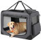 Feandrea Hundebox faltbar, Transportbox Hund, XXXL, Hundetasche, Oxford-Gewebe, Netzstoff, atmungsaktiv tragbar transportabel, Metallrahmen, mit Griffen, Taschen, 102 x 69 x 69 cm, grau PDC10G01