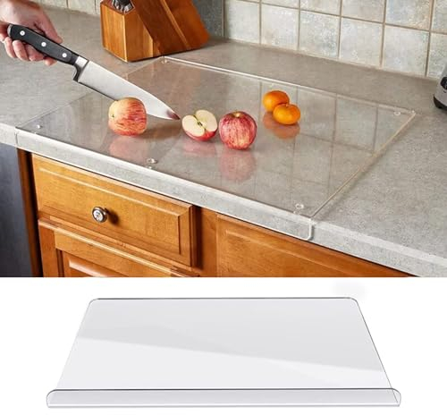 Taglieri in acrilico per bancone della cucina, tagliere trasparente, antiscivolo con bordo per bancone, per casa e ristorante (45 x 60,2 cm)
