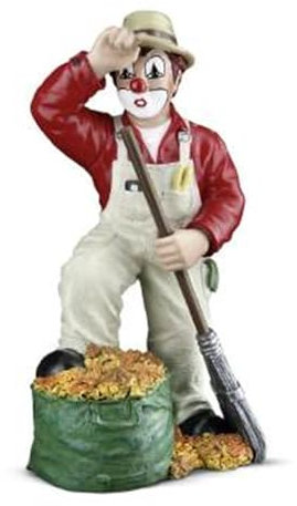 GILDE Clown Herbstlaub aus Kunstharz - Deko Figur und Sammlerstück - 15 cm hoch, Mehrfarbig, dekorative Figur