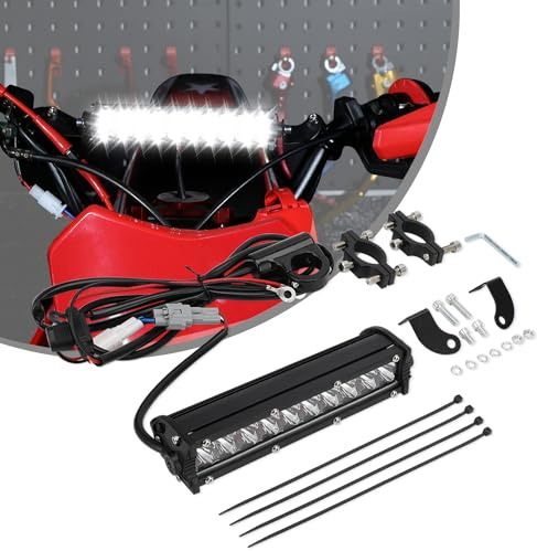 ZweireihigeLichtleiste,820,3cm10–30V Wasserdicht Off-Road Licht universell | mit Kabelbaum-Set,für die meisten 7/8-Zoll-Lenker YZ125 YZ250F WR250F KLX110 CRF110F Dirt Pit Bike