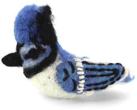 Gry & SIF 16733 Baumanhänger Vogel Blauhäher, Mehrfarbig, 8cm | Filz, Handarbeit