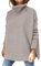 Hormtaer Women's Turtleneck Jumpers Casual Ladies Jumper Sweaters Long Sleeve Tops Pullover Loose Chunky Knitted Cowl Neck Knitwear (Grey, S)
