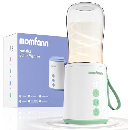MOMFANN Portable Bottle Warmer, Travel Baby Bottle Warmer for Breastmilk On The Go, Leak-Proof, 2 Modes Fast Heating