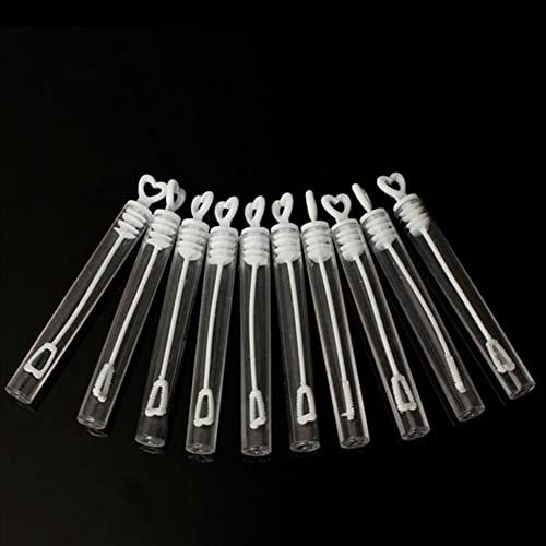 Wedding Bubbles Wands, 48pcs 4.1inch Mini Bubble Wands for Weddings, Heart Shape Soap Bottle Tube Wedding Favors for Guests Kids