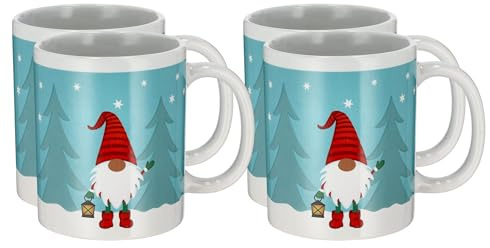 4x Becher Wichtel Weihnachtsbecher Tasse Glühweinbecher