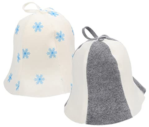Parliky 2stücke Saunahut Aus Filz Wiederverwendbar Mit Kordel Für Kopf Und Augenschutz Bei Sauna Und Dusche Saugfähig Für Damen Und Frauen