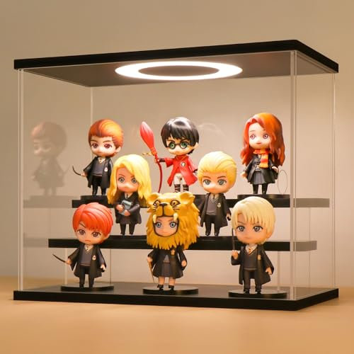 Acryl Vitrine / Schaukasten / Display Case / Acryl Box für Modellautos, Minifiguren, Sammlerstücke | mit LED Beleuchtung (3-Stufen)