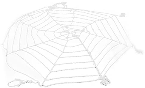 Yctze Spinnennetz aus Seil, 3,6 M, Spinnennetz-Dekorationen, Weißes Rundes Netz, Gruselige Spinnweben für Partys Im Innen- und Außenbereich, 2,1 M, Spinnennetz