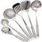 Juego de utensilios de cocina de acero inoxidable, 6 piezas juego de utensilios de cocina de metal resistente al calor para colgar en la pared juego de utensilios de cocina de acero inoxidable.