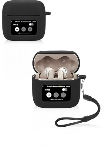 Schutzhülle für JBL Tour Pro 3 Ohrhörer, weiche Silikonhülle, wasserdicht, stoßfest und kratzfest, ideal für den täglichen Schutz, Schwarz