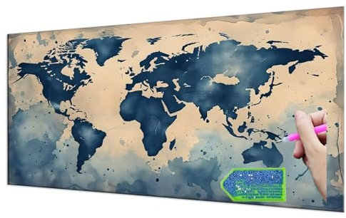DIY 5D Diamond Painting Kit Completo per Adulti, Pittura Diamante Mappa del mondo, Strass Ricamo a Punto Croce Diamond Art Bambini, Nuovo Regalo di Casa, Regali per Principianti 80x160 cm p-1004