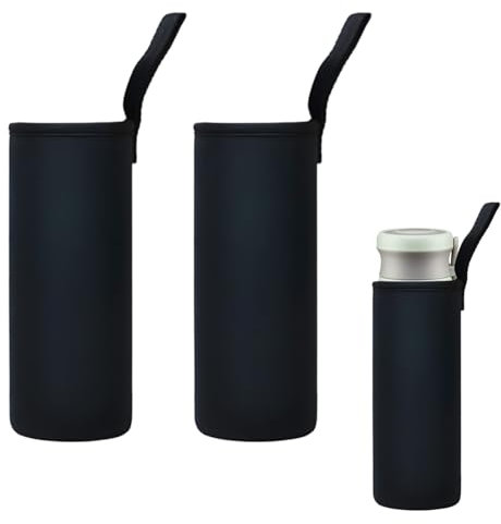 2 PCS Manchons De Bouteille En Néoprène, Pochettes Isothermes Pour Bouteilles D'eau, Noir, Pochettes Isolantes Pour Camping, Randonnée Et Sports De Plein Air, Sacs Pratiques En