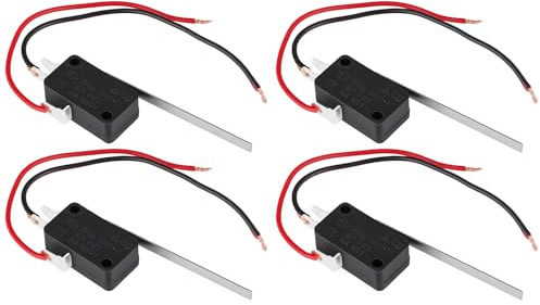 EMSea 4 St¨¹ck 250VAC 15A SPDT-Mikroschalter mit Langem Hebel Und 10cm Kabel f¨¹r Alarmsysteme