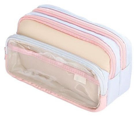 Schulmäppchen – 3 Fächer, Marker-Organizer, Behälter, tragbare Bleistift-Aufbewahrungstasche, Schreibwaren für Damen, Herren, Erwachsene, Mädchen, Teenager, Studenten