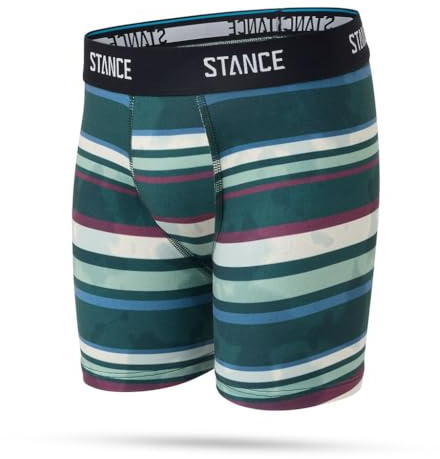 Stance Brong Men's Boxer Briefs Pine Multi Striped Patterned Shorts Underwear