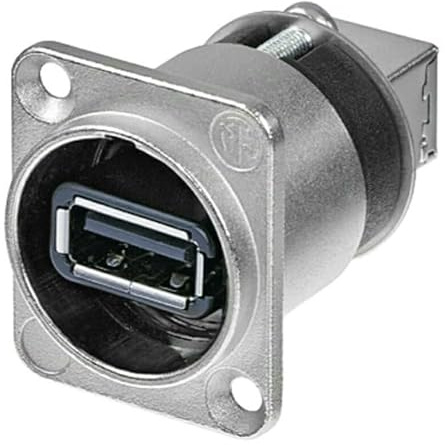 NAUSB-W Panel-Mount USB Feedthrough Adapter, A to B Coupler, D-Series Housing