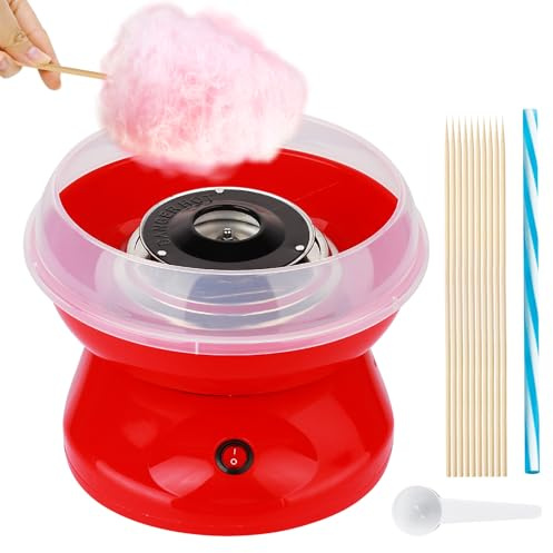 Zuckerwattemaschine, Retro Zuckerwatte Maschine, Cotton Candy Machine 450W mit Stäbchen, für Zuhause, Partys, Kindergeburtstag