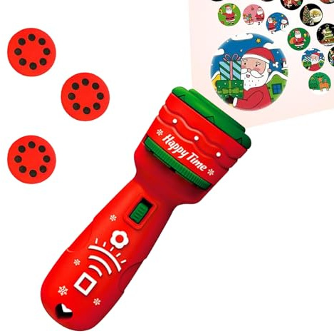 Flashlight Projector: portable image beam torch with colorful slide patterns that glow smoothly with a button.Durable housing encourages creative storytelling and play