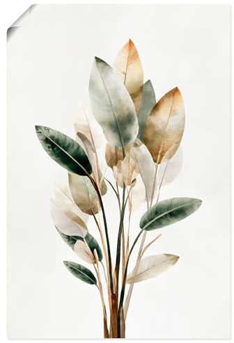 ARTLAND Wanddeko Poster & Kunstdrucke Wandposter 40x60 cm aesthetic room decor Strelitzie Blätter Boho Deko U5XW