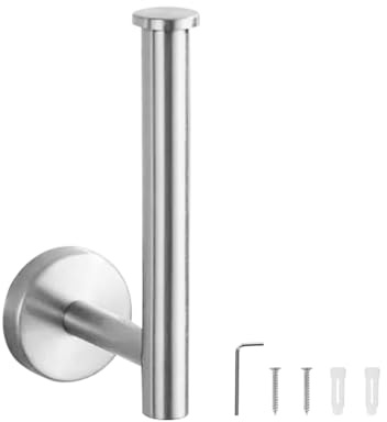 Toilet Roll Holder Wall Mounted SUS 304 Stainless Steel Chrome Toilet Paper Holder Waterproof Rotateproof Tissue-Holder for Bathroom and Kitchen Storage
