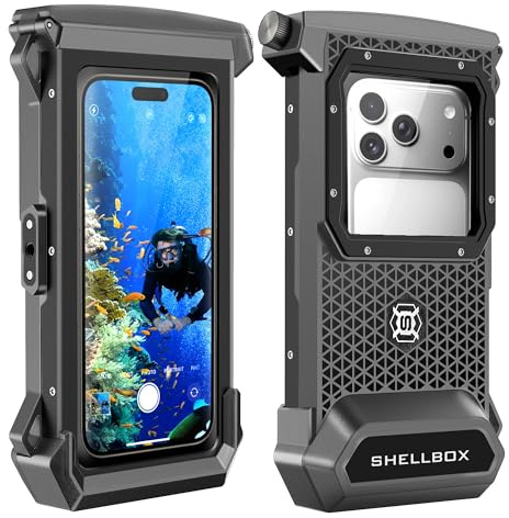 ShellBox Cover impermeabile per telefono Protezione subacquea fino a 30m Borsa impermeabile per telefono Borsa impermeabile per telefono Impermeabile per nuoto e bagno per iPhone 17 Pro 17 Air 17 Pro