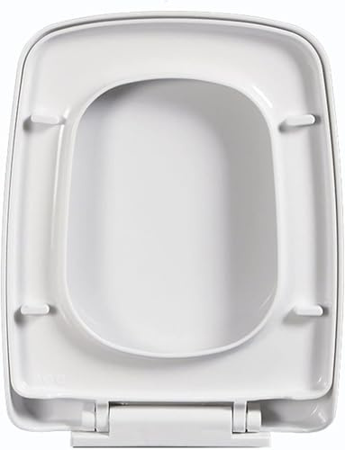REHOOF Square Toilet Lid, Rectangular Toilet Seats Cover Quiet Soft Close Toilet Seat, Elongated Soft Close Toilet Seat No Slam for Bathroom, Home & Hotel, Quick Disassembly, Easy Installation 06B