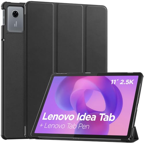 Techsuit für Lenovo IdeaTab 11 Hülle mit 360 Schutz, Mikrofaser Innenfutter, Verstellbare Betrachtungswinkel, Schlankes Design, Anti Fingerabdruck, FoldPro Series, PU Leder, Schwarz