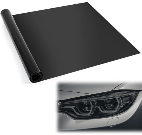 Car Headlight Tint Film, 120 x 30cm Self Adhesive Vinyl Wrap (Black) | for Headlights Taillights Fog Lights, Auto Smoke Tint Cover Sticker Sheet for Headlights Colour Changing Sticker Protective