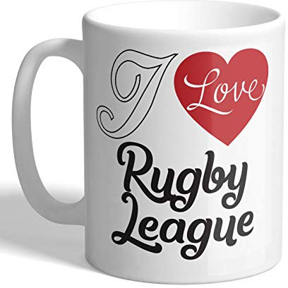 I Love Mugs - I Love Rugby League - Mug, Ceramic, 11fl.oz.