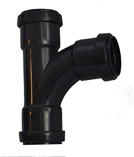 Pushfit 40mm Waste Pipe 90 Degree Tee - Black - Pack of 2