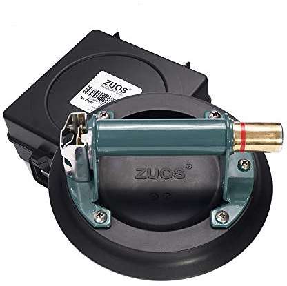 ZUOS Powr-Grip Glassaugnapf für Granit- und Glasheber, Vakuum-Glasheber mit Metallgriff und Messingpumpe, 100 kg Tragkraft (20,3 cm Metall) (20,3 cm Vakuum-Saugnapf) (20,3 cm Saugnapf)