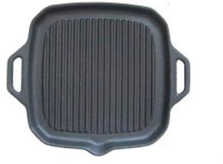 Glassy Grill Bistecchiera in ghisa vetrificata antiacida Piastra Cottura 23 x 23 Antiaderente Grigliata