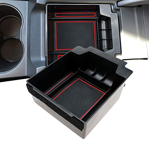 LFOTPP Car Armrest Organizer for Seat Ateca FR Cupra, Center Console Arm Rest Tray, Glove Compartment Storage Box Interior Accessories Red