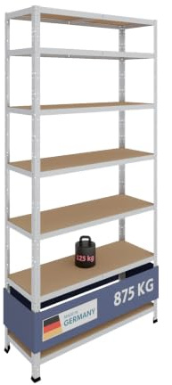 shelfplaza Home 230x110x40cm Schwerlastregal verzinkt mit 7 Böden x 125kg | Kellerregal · Lagerregal · Metallregal · Regale für Kellerraum · Steckregal · Abstellraum Regal