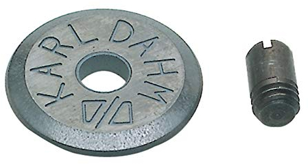 Karl Dahm Fliesenschneider Hartmetall-Ersatzrad mit Achse l Ersatz-Schneidrad für Karl Dahm Fliesenschneidemaschinen l Hohe Präzision beim Schneiden von (Glas-) Fliesen, Feinsteinzeug oder – 10354