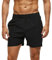 Arcweg Men's Swimming Shorts Mens Swim Trunks with Zipper Pockets Swim Shorts Mesh Lining Stretchy Board Shorts Surfing Beach Shorts Quick Dry Black XXL(UK)